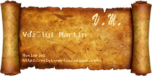 Vályi Martin névjegykártya